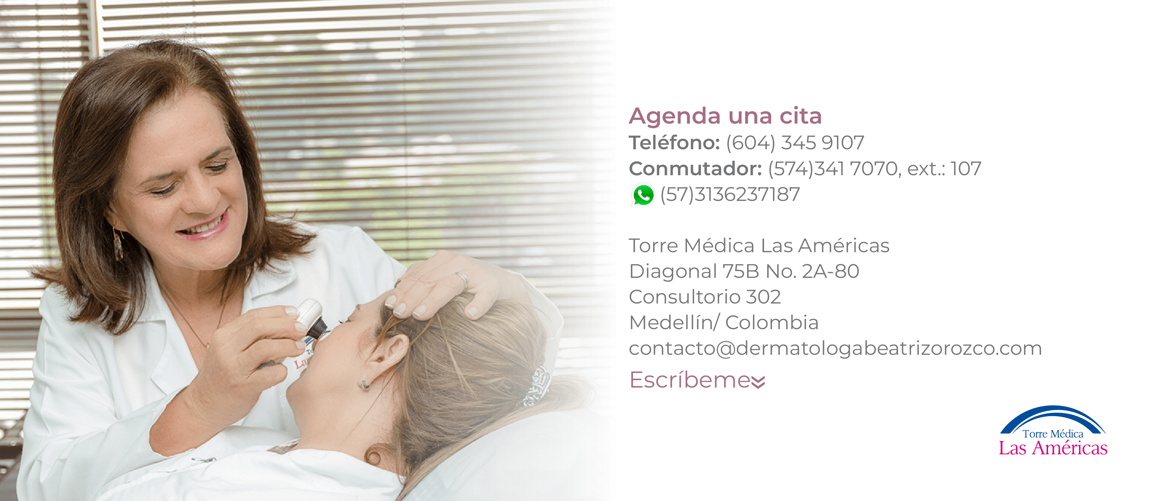 Telefono dermatologa con laser Medellin